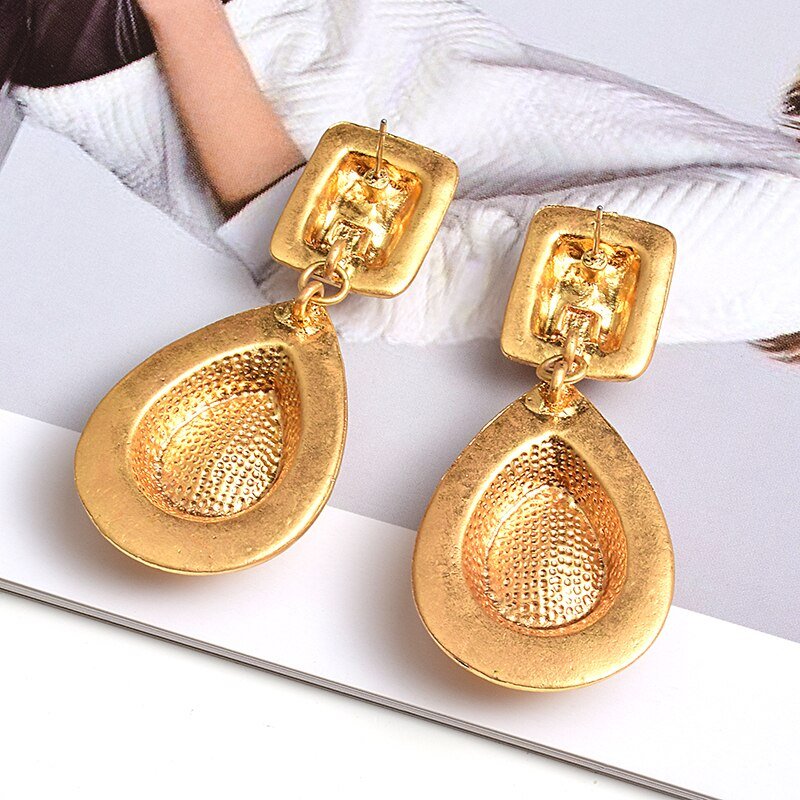 Fashion Earrings Metal Heart Shaped Diamond Jewelry - Salim Fashion
