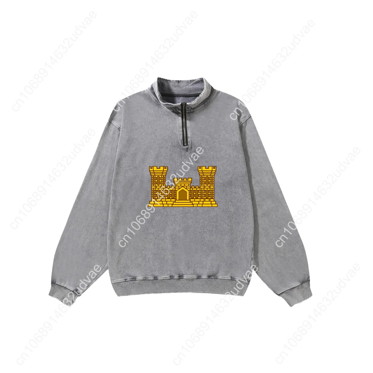 US Army Engineer Branch EN Retro Sweatshirt Man Woman Teenager Vintage Pullover Half Sweat Custom Made Tops Sleeved Tshirt