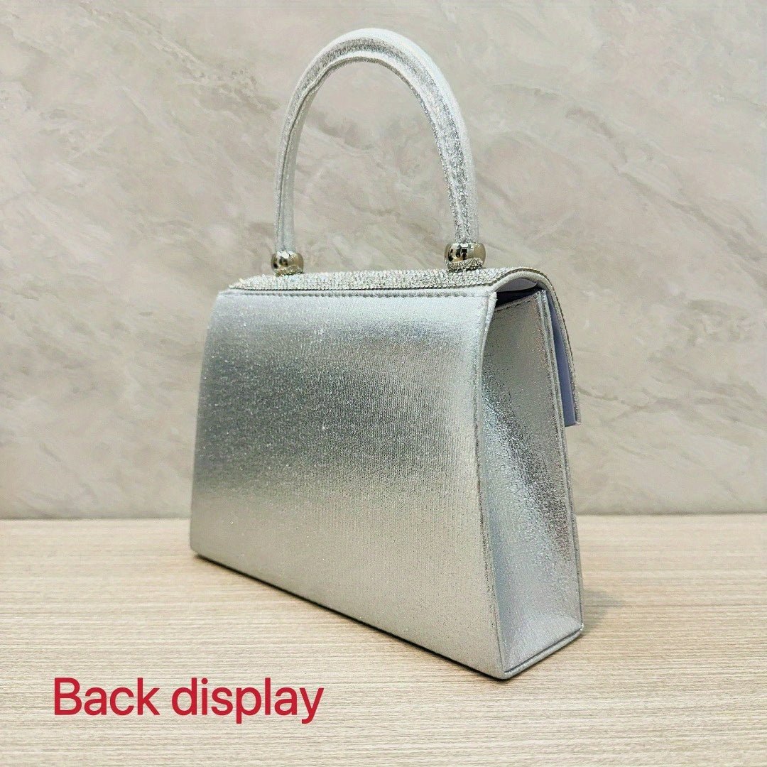 Evening Bag Clutch Purses for Women, Rhinestone silver dinner handbag - Salim Fashion