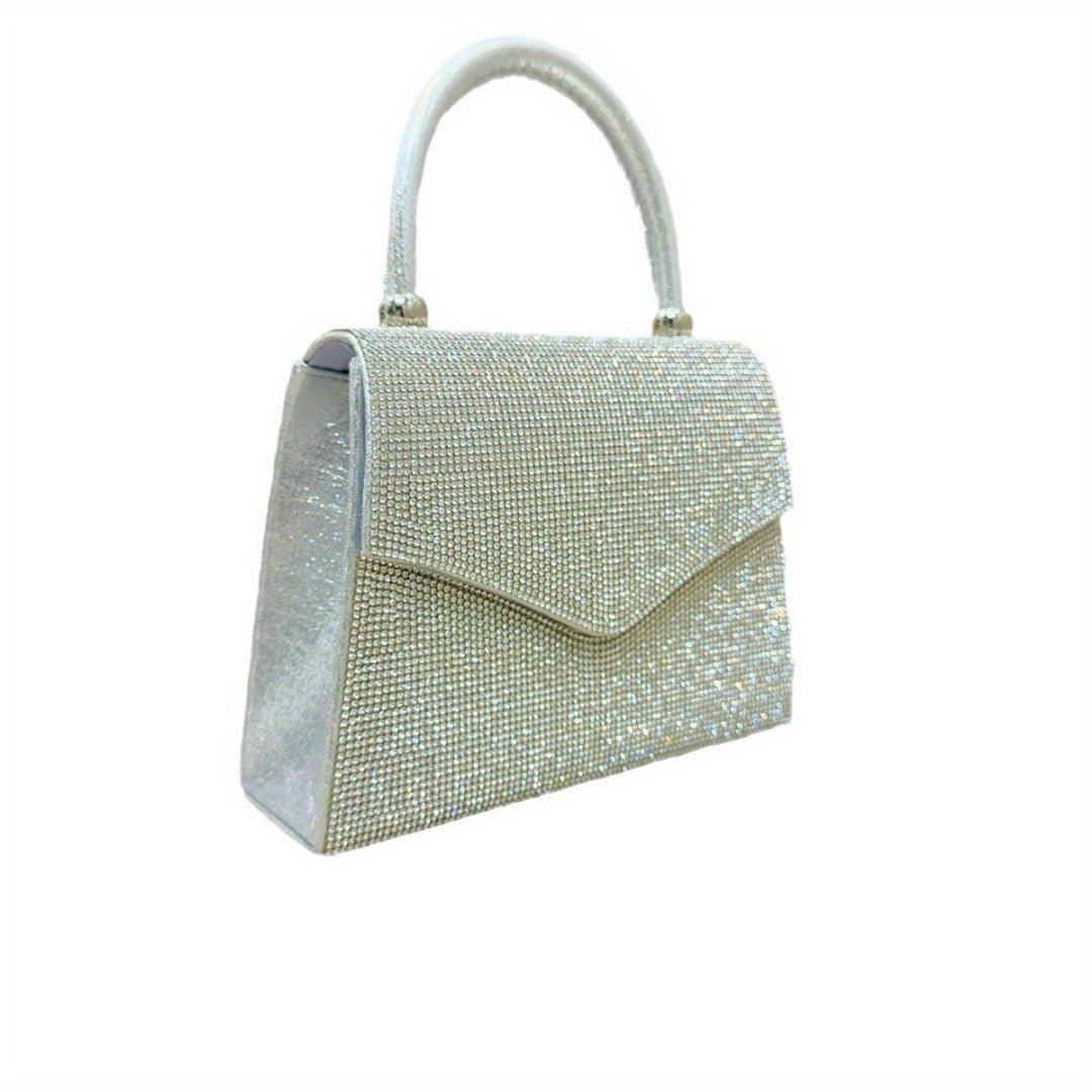 Evening Bag Clutch Purses for Women, Rhinestone silver dinner handbag - Salim Fashion