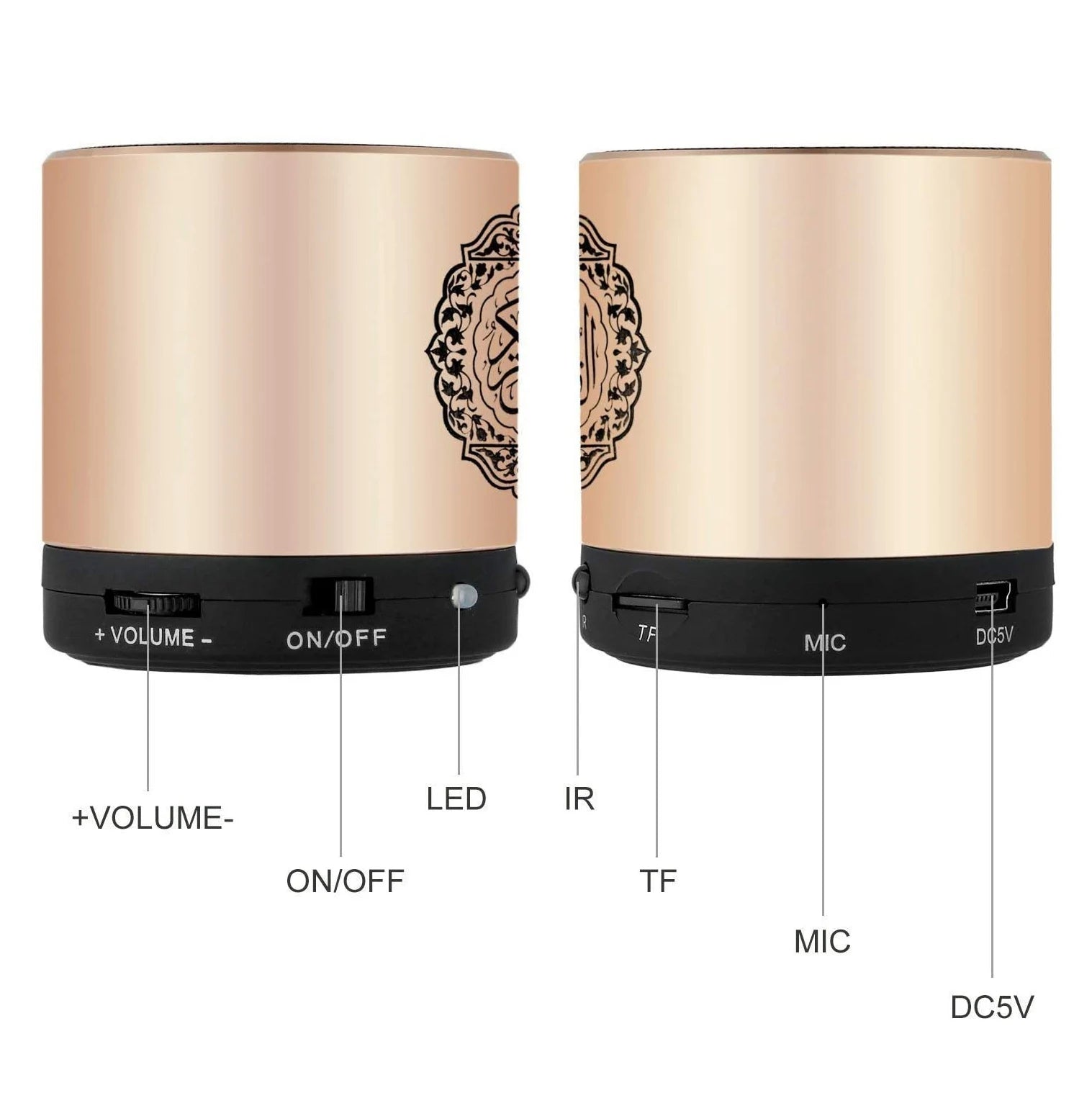 The New Quran Muslim Speaker,Smart Koran Translation Small Portable Remote Control Bluetooth MP3 FM IF Player Ramadan Hajj Gifts