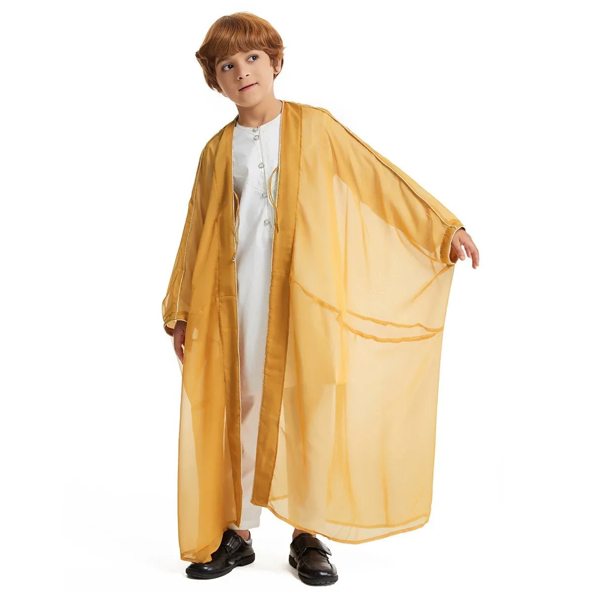 Eid Abayas For Prayer Clothes Boy Kids Kebaya Open Muslim Kimono Abaya Turkey Arabic Islam Djellaba Homme Robe Musulmane Hombre