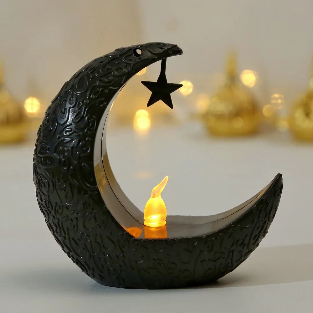 Star Moon LED Candle Holder Light Ramadan Karim Islam Muslim Home Decorative Light Electronic Candle Light Party Gift