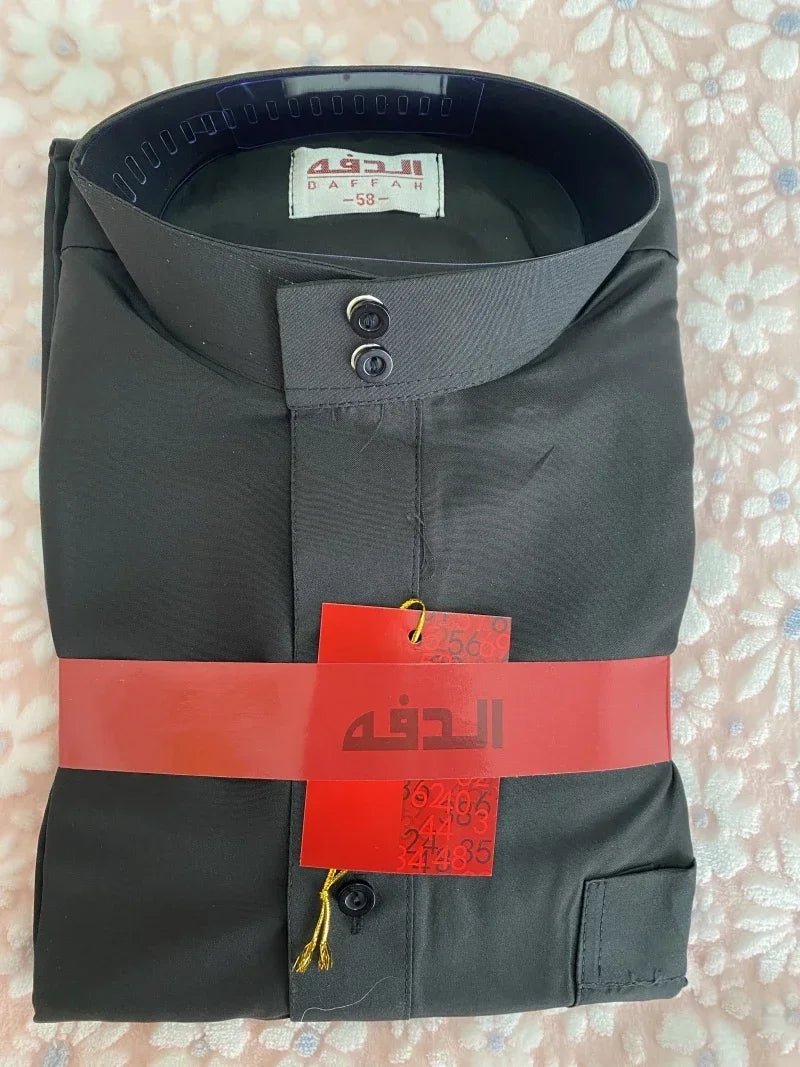 2024 Mid East Men Clothing Muslim Fashion Abayas Men's Solid Color Robe Pakistan Kaftan Arab Islamic Jubba Thobe Musulman Homme
