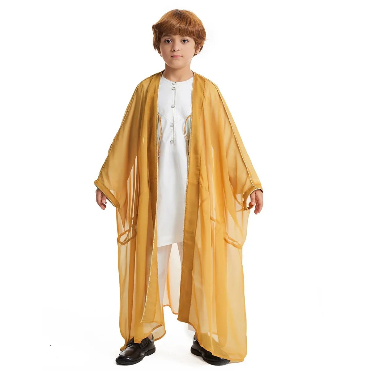 Eid Abayas For Prayer Clothes Boy Kids Kebaya Open Muslim Kimono Abaya Turkey Arabic Islam Djellaba Homme Robe Musulmane Hombre