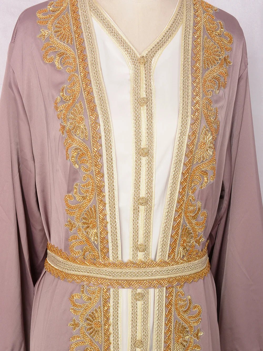 Moroccan Takchita Kaftan Dress 2 Piece Set, Party Wedding Ramadan Eid Traditional Arabic Robe, Muslim Women Islamic Clothing