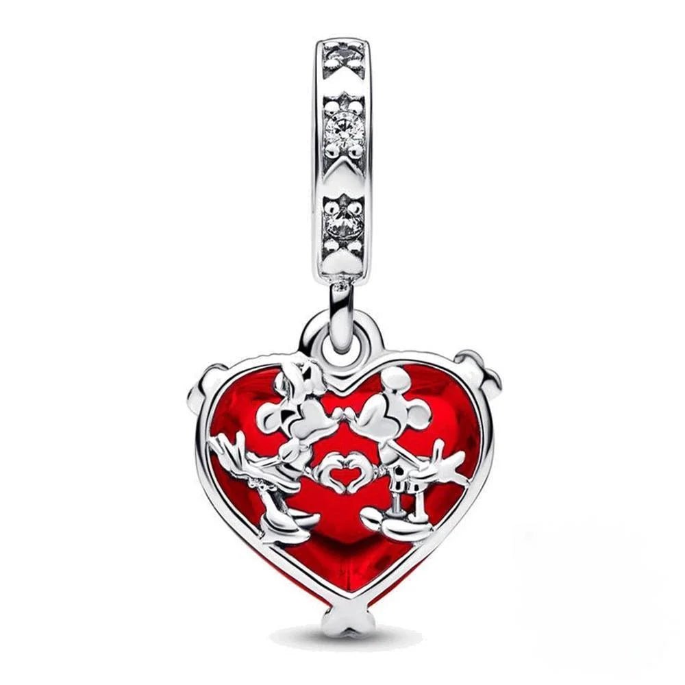 MINISO League Of Legends Mickey Mouse Minnie Plata Deley 925 Sterling Silver Charm Beads Fit Original Pandora Bracelet Jewelry