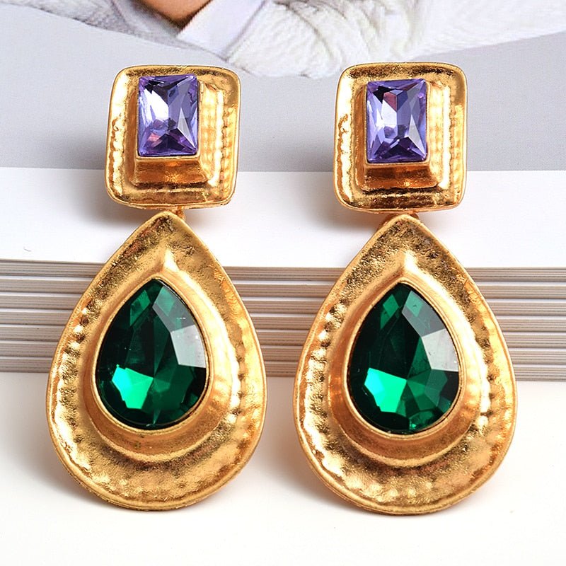 Fashion Earrings Metal Heart Shaped Diamond Jewelry - Salim Fashion