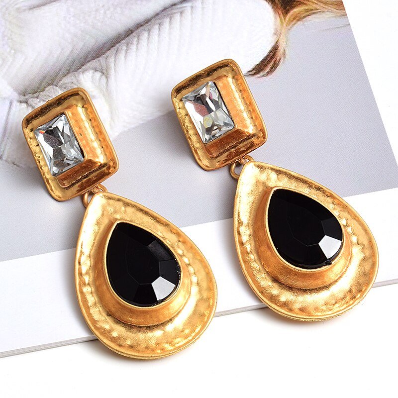 Fashion Earrings Metal Heart Shaped Diamond Jewelry - Salim Fashion