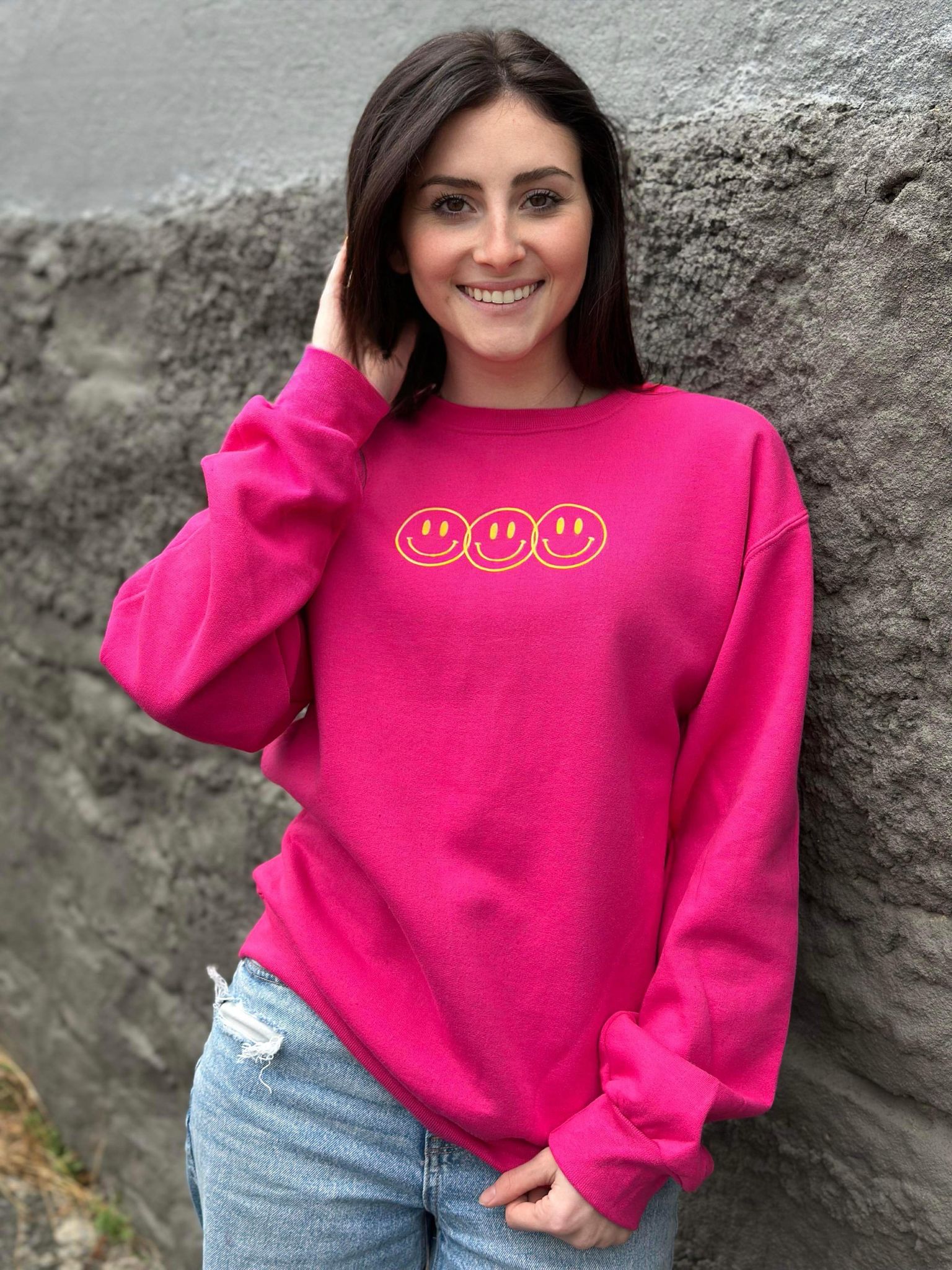 Look for Something Positive Pink Sweatshirt - Salim Fashion