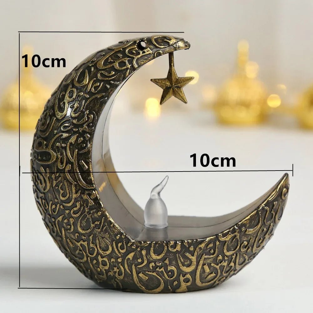 Star Moon LED Candle Holder Light Ramadan Karim Islam Muslim Home Decorative Light Electronic Candle Light Party Gift