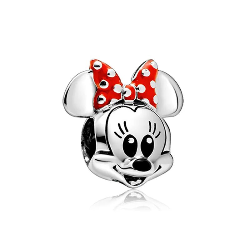 MINISO League Of Legends Mickey Mouse Minnie Plata Deley 925 Sterling Silver Charm Beads Fit Original Pandora Bracelet Jewelry