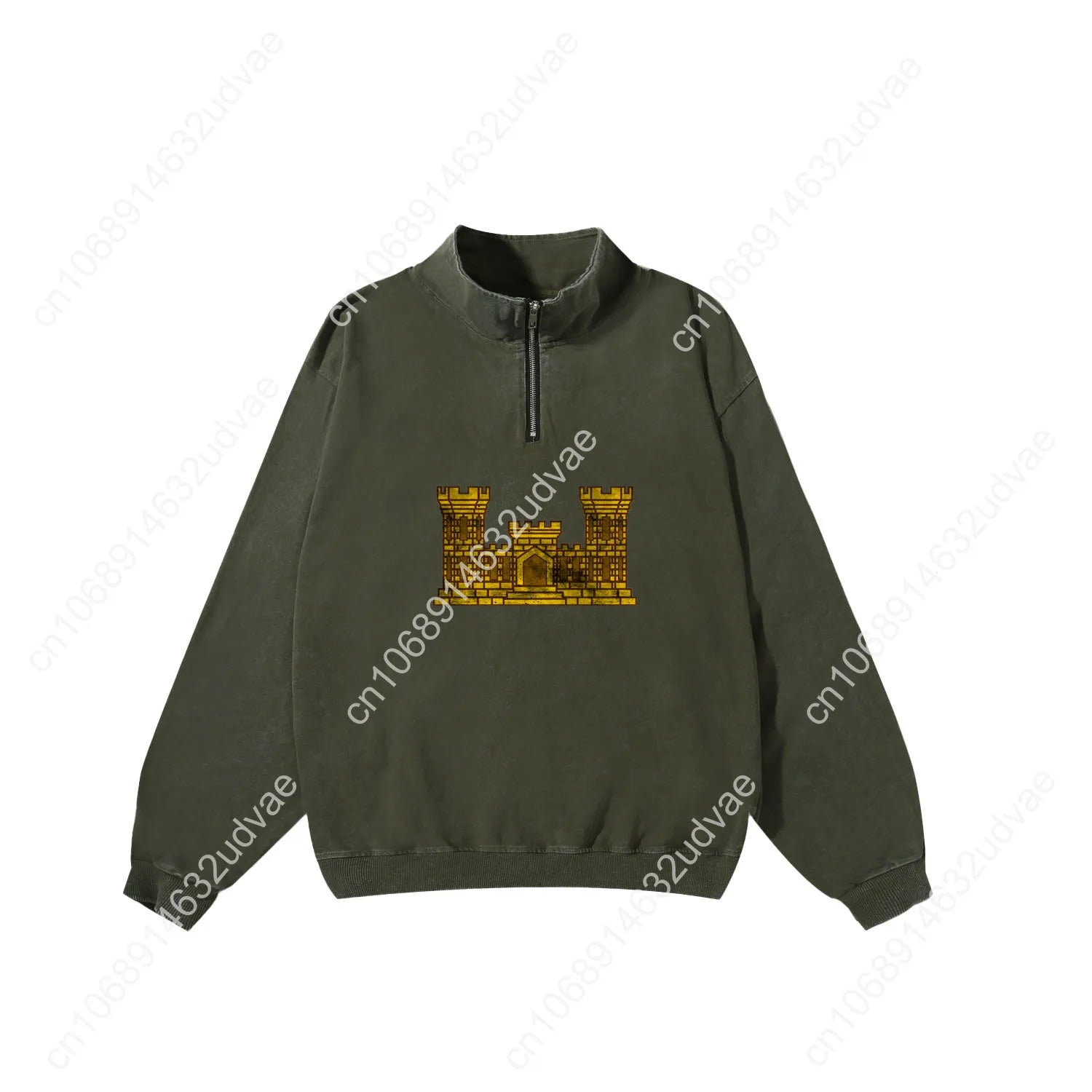 US Army Engineer Branch EN Retro Sweatshirt Man Woman Teenager Vintage Pullover Half Sweat Custom Made Tops Sleeved Tshirt