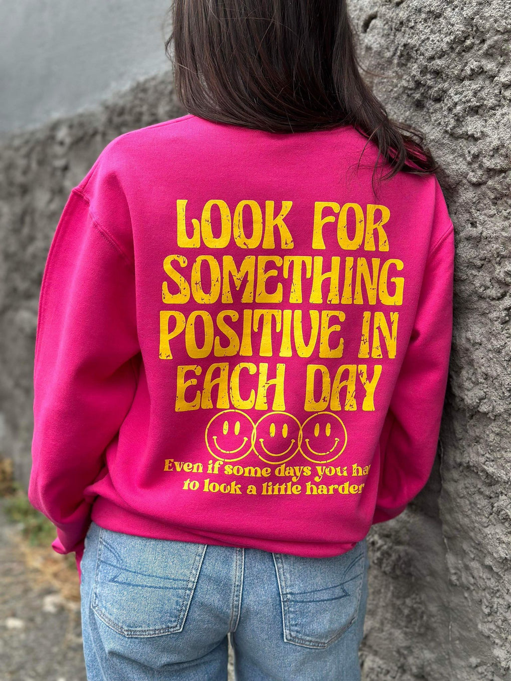 Look for Something Positive Pink Sweatshirt - Salim Fashion