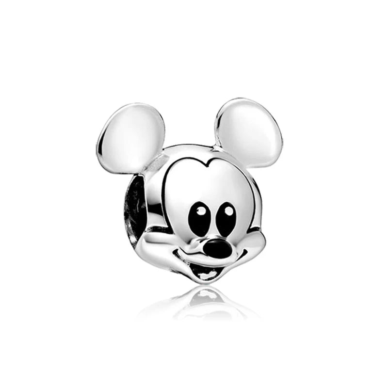 MINISO League Of Legends Mickey Mouse Minnie Plata Deley 925 Sterling Silver Charm Beads Fit Original Pandora Bracelet Jewelry