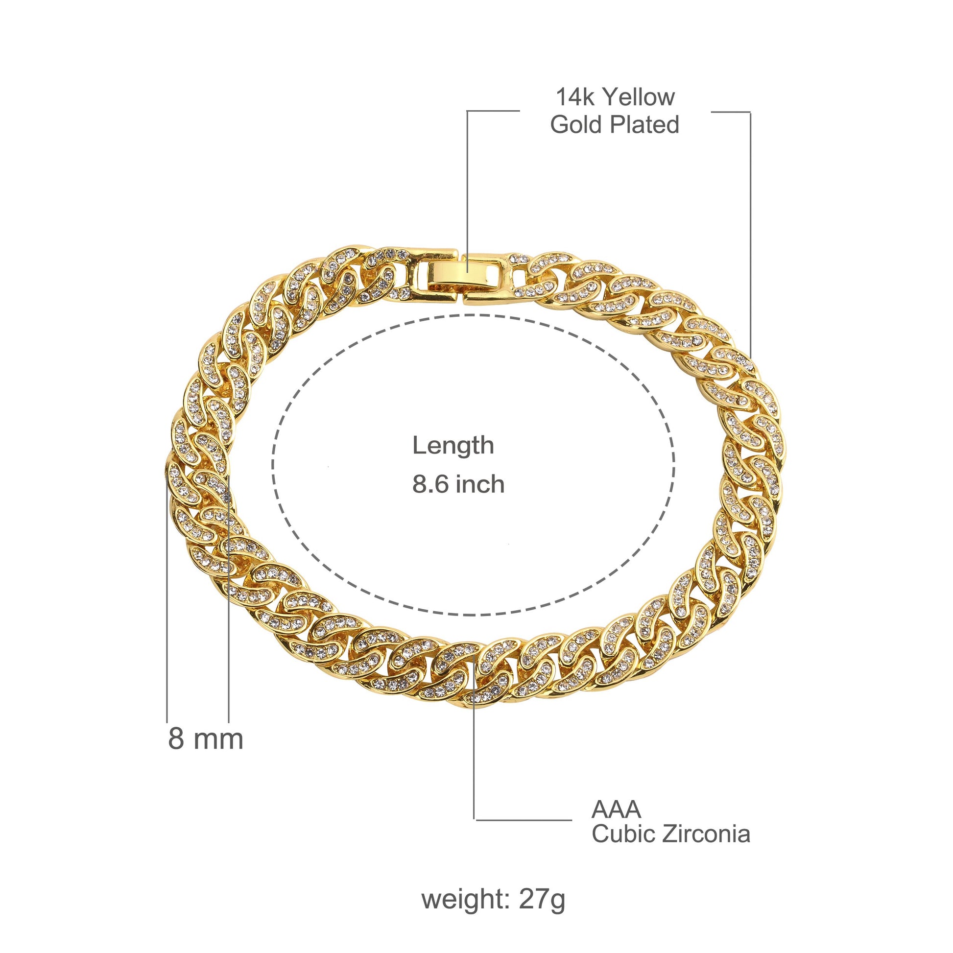 CREW BM 8 MM Cuban Bracelet | 970751 - Salim Fashion