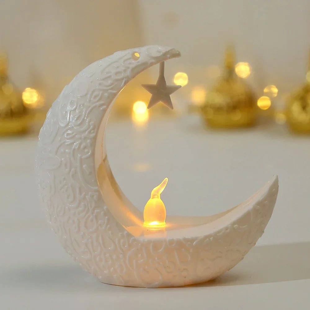 Star Moon LED Candle Holder Light Ramadan Karim Islam Muslim Home Decorative Light Electronic Candle Light Party Gift
