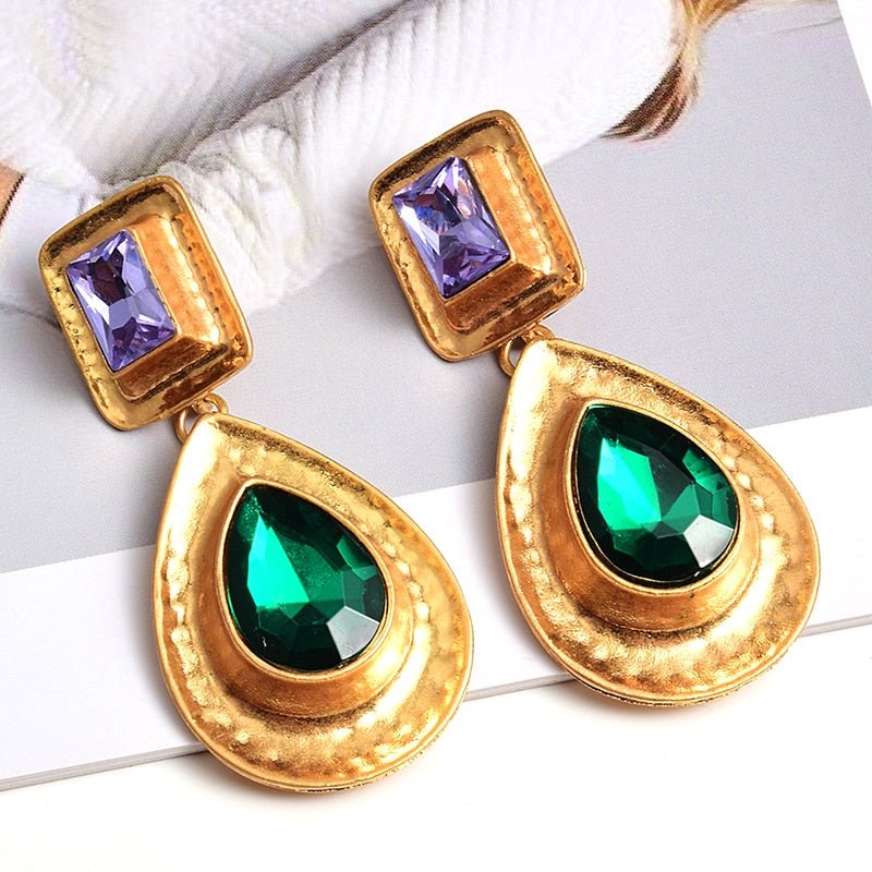 Fashion Earrings Metal Heart Shaped Diamond Jewelry - Salim Fashion