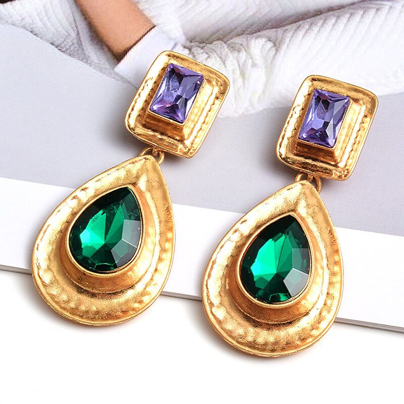 Fashion Earrings Metal Heart Shaped Diamond Jewelry - Salim Fashion