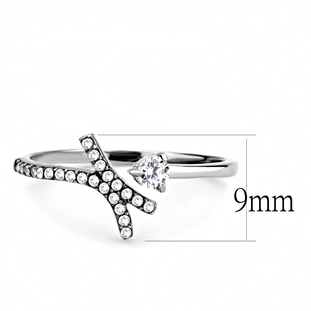 DA145 - High polished (no plating) Stainless Steel Ring with AAA Grade - Salim Fashion