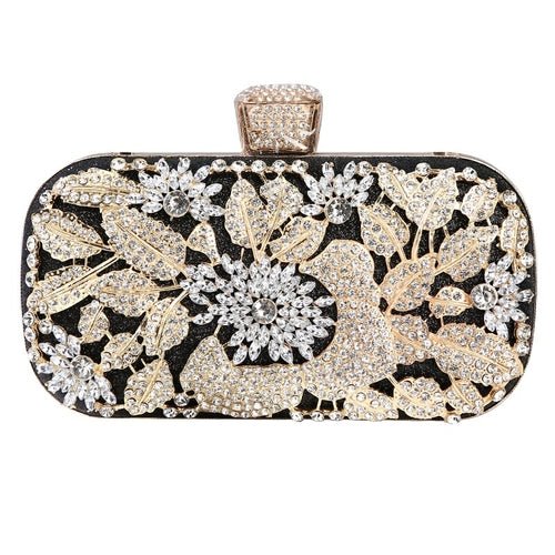 Diamond Evening Clutch Bag For Women Wedding Golden Clutch Purse Chain - Salim Fashion
