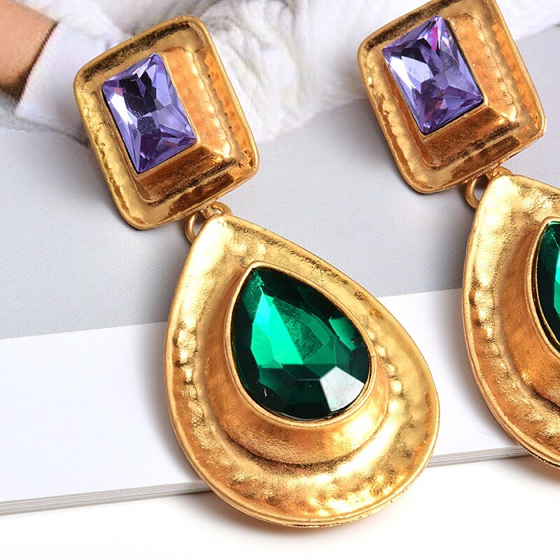 Fashion Earrings Metal Heart Shaped Diamond Jewelry - Salim Fashion