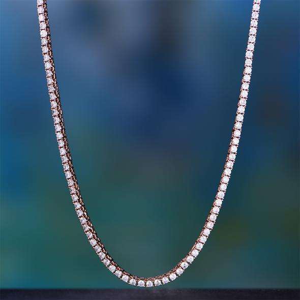 Tennis Necklace and Princess Halo Earring Set with Luxe Gift Box - 18K - Salim Fashion