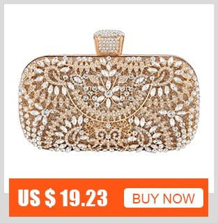 Diamond Evening Clutch Bag For Women Wedding Golden Clutch Purse Chain - Salim Fashion