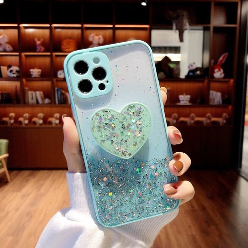 Buy 1 Get 1 Free Sequins Glitter Case with Love Stand for iPhone - Salim Fashion