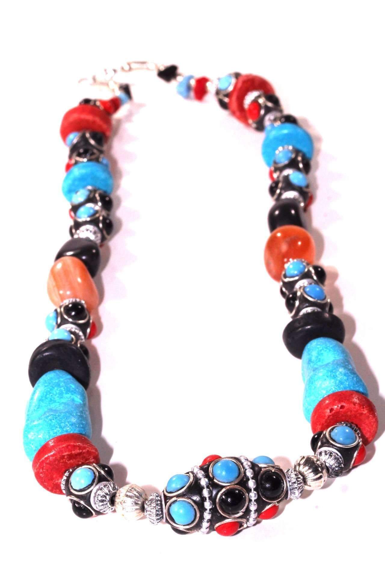 Eastern Flare Resin Beads & Charms Necklace - Salim Fashion