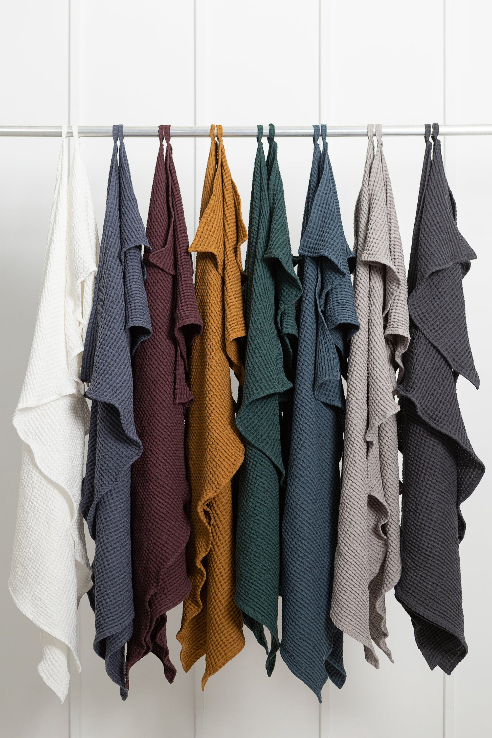 Set of linen waffle robes with towels - Salim Fashion