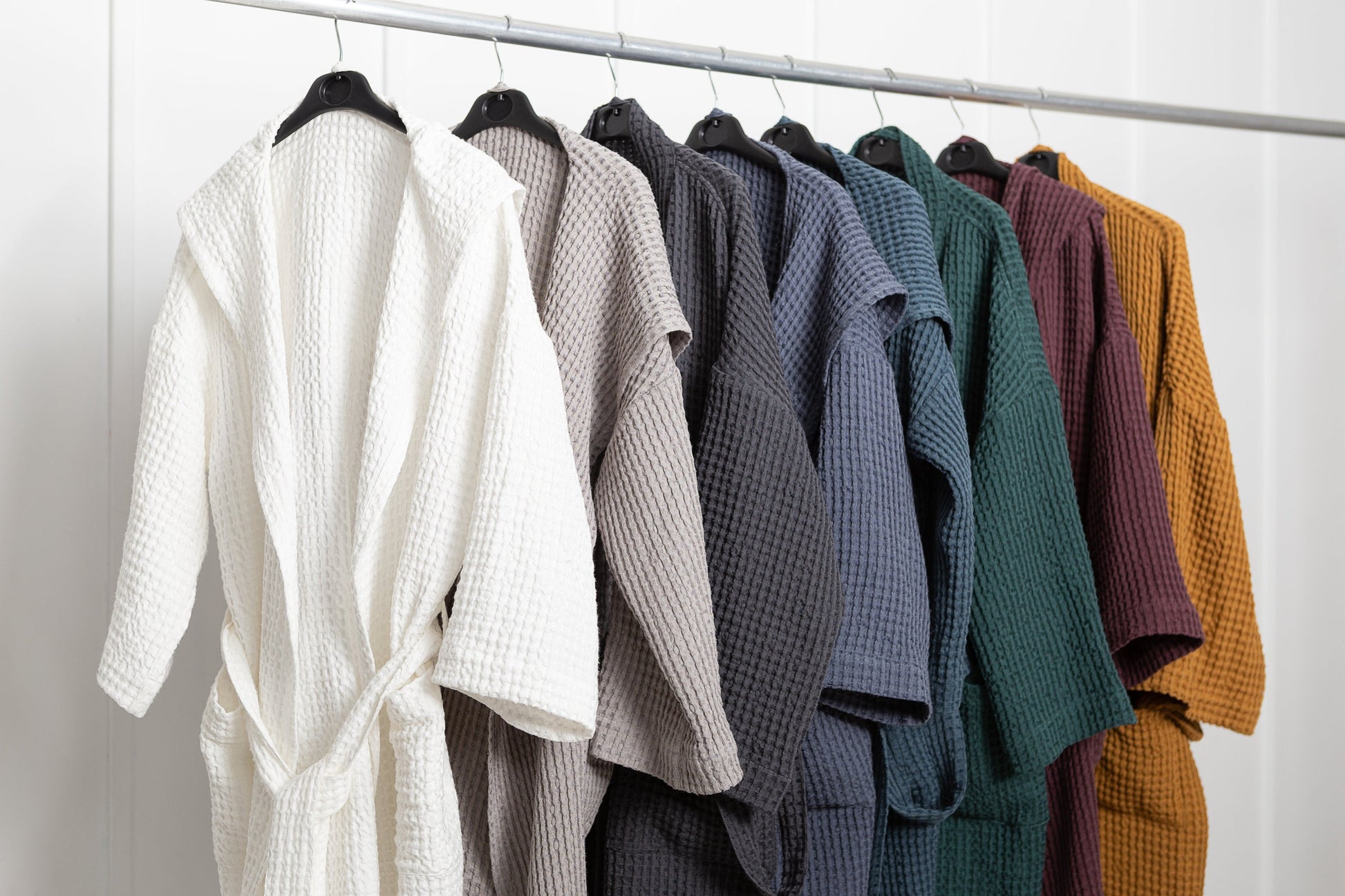 Set of linen waffle robes with towels - Salim Fashion