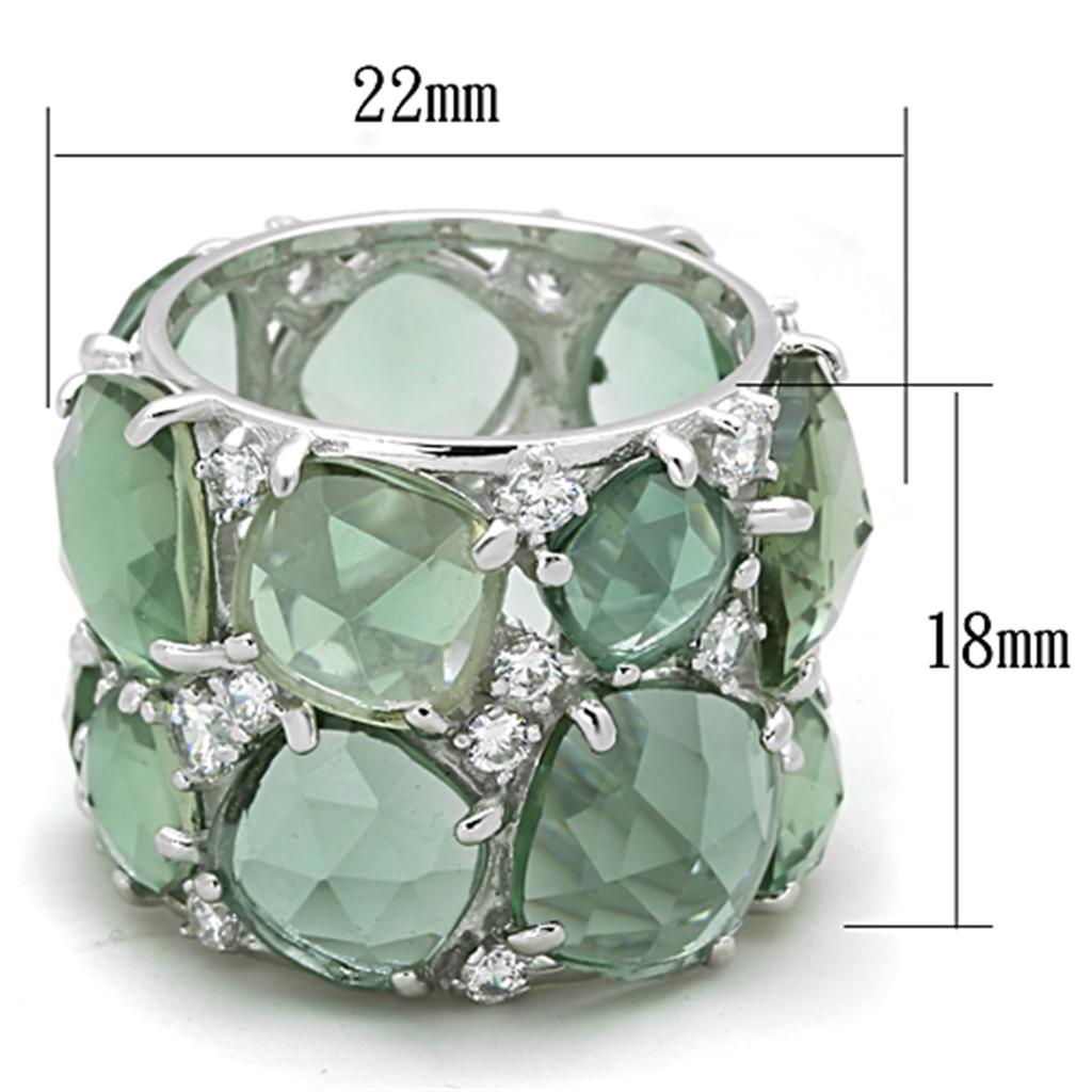 LOS764 - Rhodium 925 Sterling Silver Ring with Synthetic Synthetic - Salim Fashion