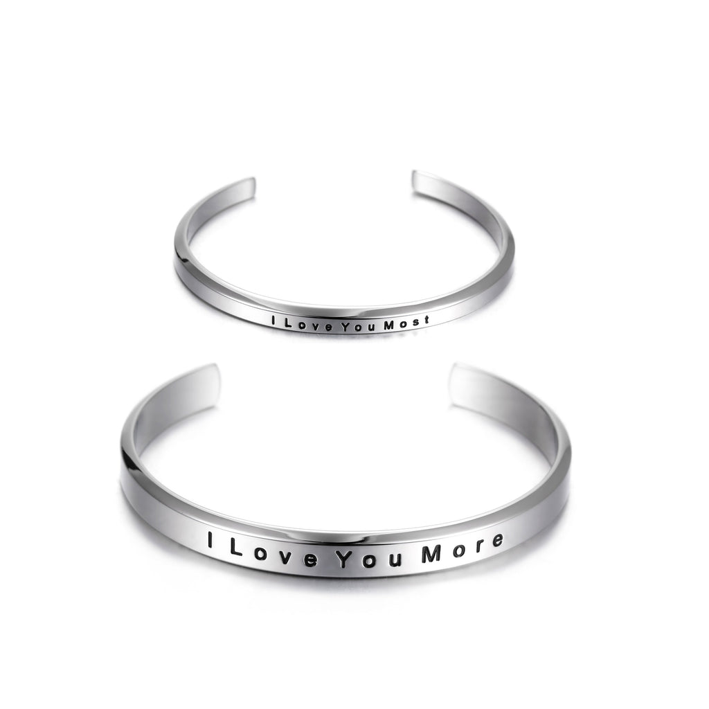 "I Love you more"&"I Love you most" Couple Cuff - Salim Fashion