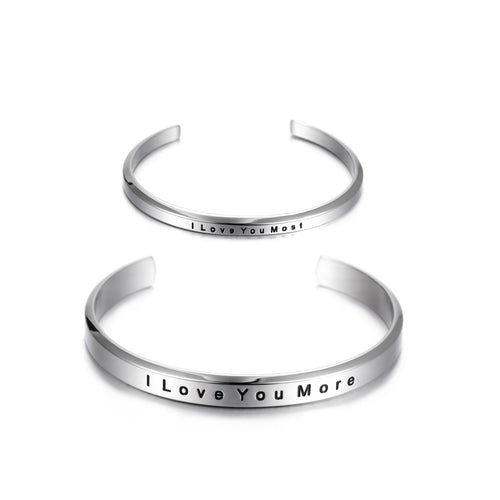 "I Love you more"&"I Love you most" Couple Cuff - Salim Fashion