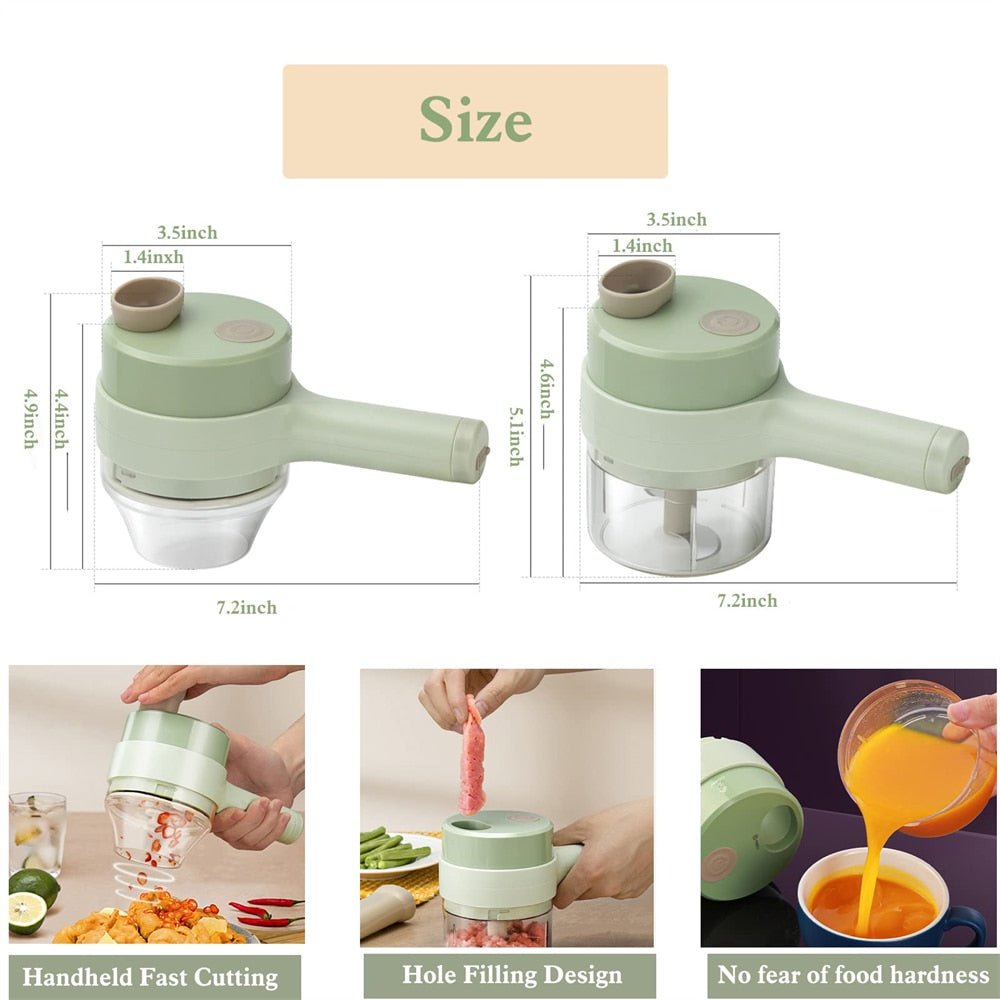 Portable Handheld 4 in 1 Electric Vegetable Slicer - Salim Fashion