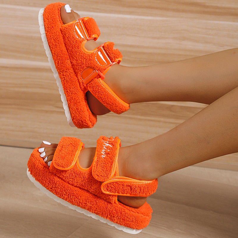 Casual Thick Bottom Women Sandals Green/Orange/Black/Blue - Salim Fashion