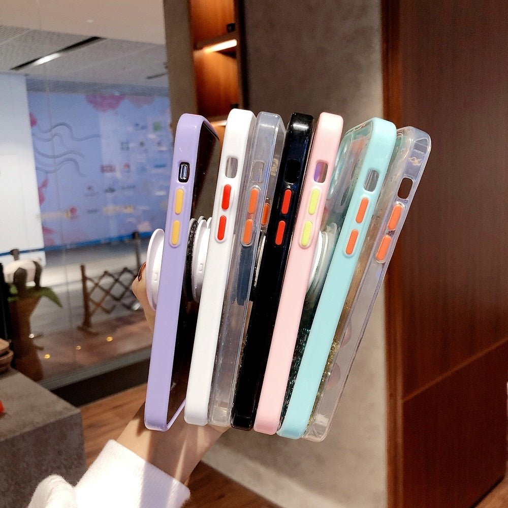 Buy 1 Get 1 Free Sequins Glitter Case with Love Stand for iPhone - Salim Fashion