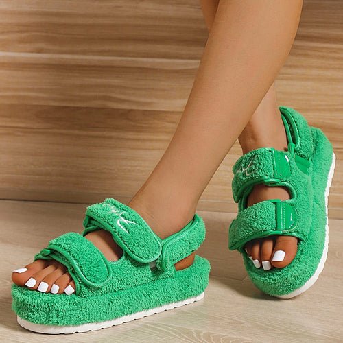 Casual Thick Bottom Women Sandals Green/Orange/Black/Blue - Salim Fashion