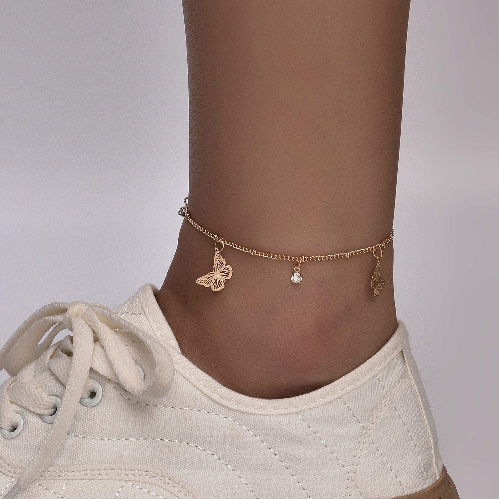 Boho Butterfly Charm Anklet For Women Gold/Silver - Salim Fashion