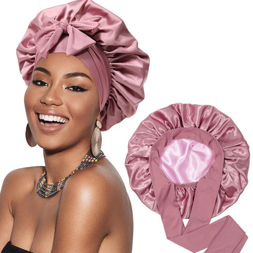 Satin Bonnet Silk Bonnet for Sleeping Silk Sleep Cap Double Layer Hair - Salim Fashion