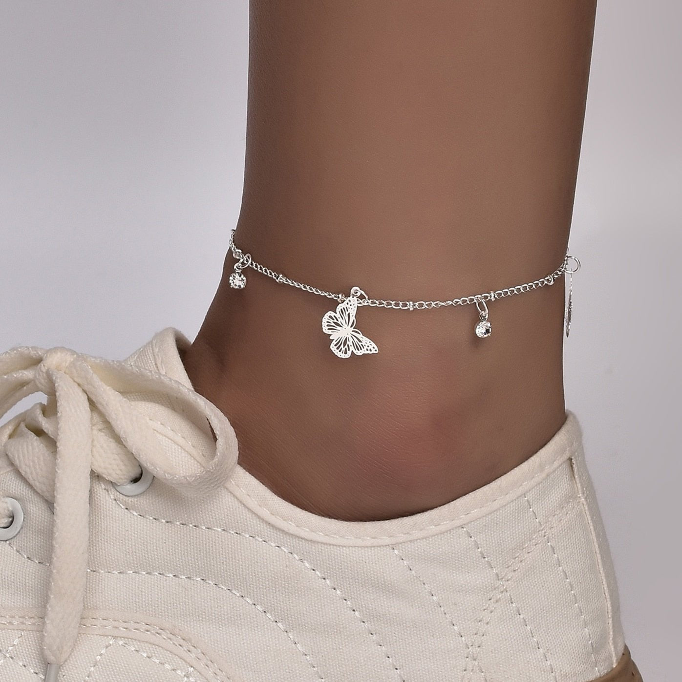 Boho Butterfly Charm Anklet For Women Gold/Silver - Salim Fashion