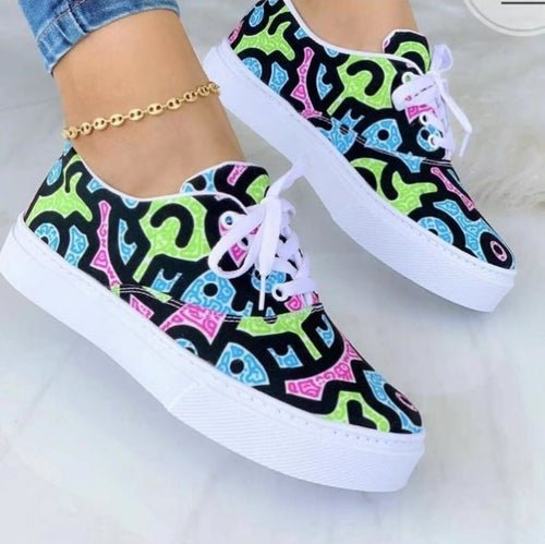 2022 Fashion Graffiti Women Sneakers Trainers Shoes - Salim Fashion