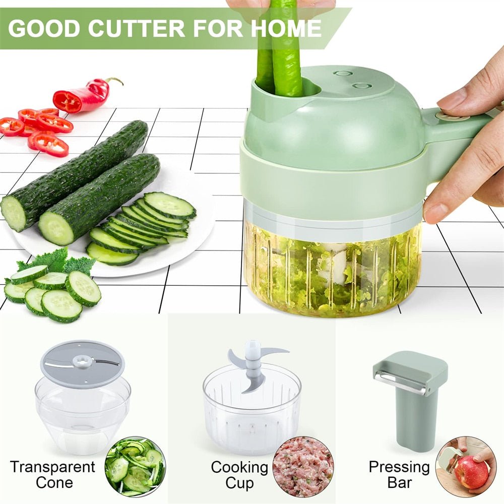 Portable Handheld 4 in 1 Electric Vegetable Slicer - Salim Fashion