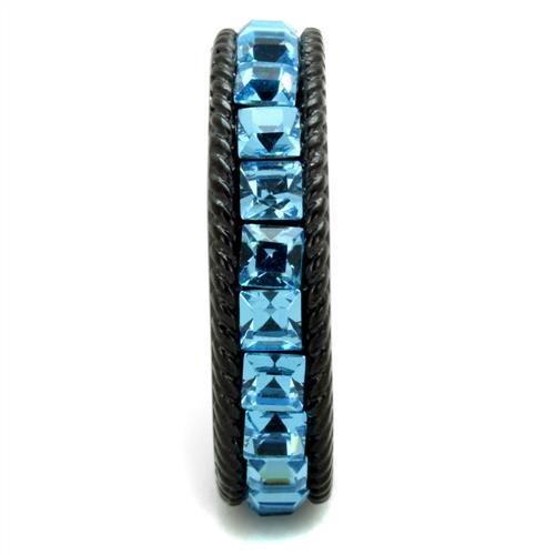 TK1867 - IP Black(Ion Plating) Stainless Steel Ring with Top Grade - Salim Fashion
