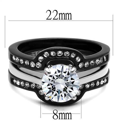 Women Stainless Steel Cubic Zirconia Rings TK3214 - Salim Fashion