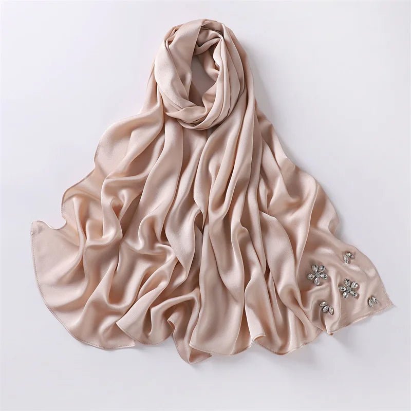 2023 Luxury Stitch Diamond Floral Bubble Chiffon Instant Hijab Shawls Lady High Quality Wrap Beach Bufandas Ramadan Muslim Sjaal