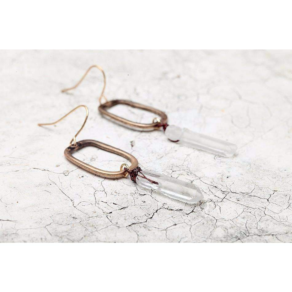 Antique Quartz Drop Earrings - Salim Fashion