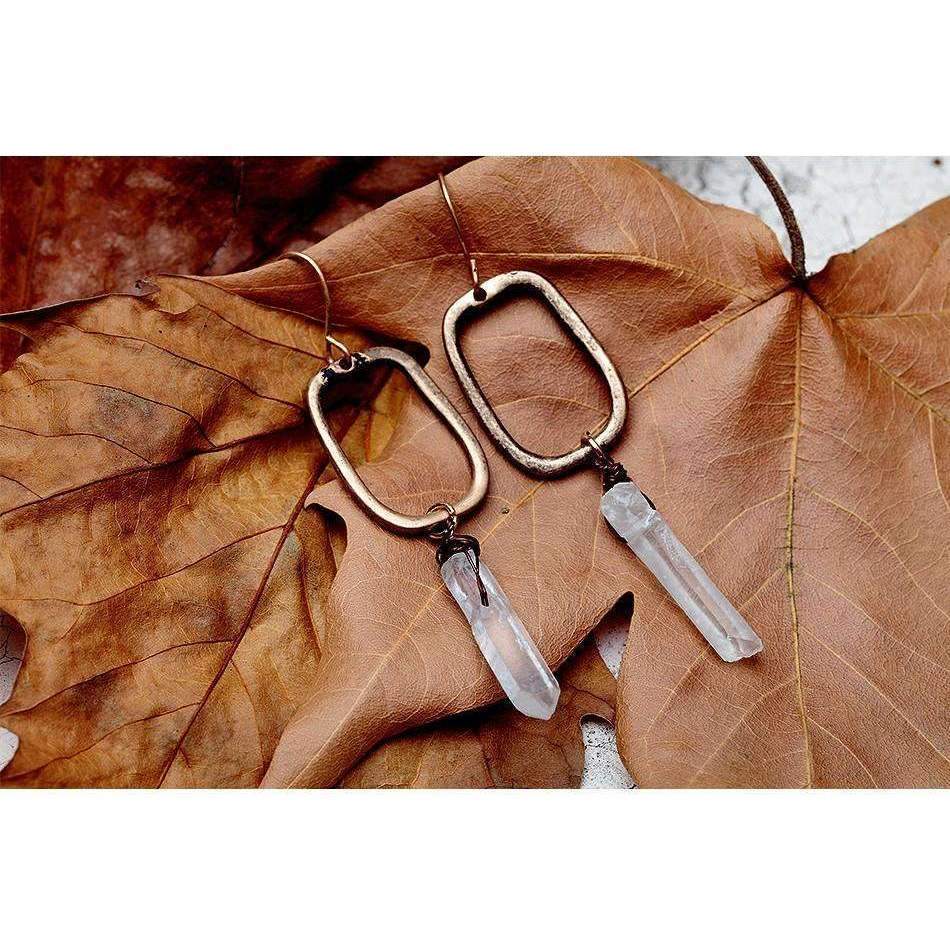 Antique Quartz Drop Earrings - Salim Fashion
