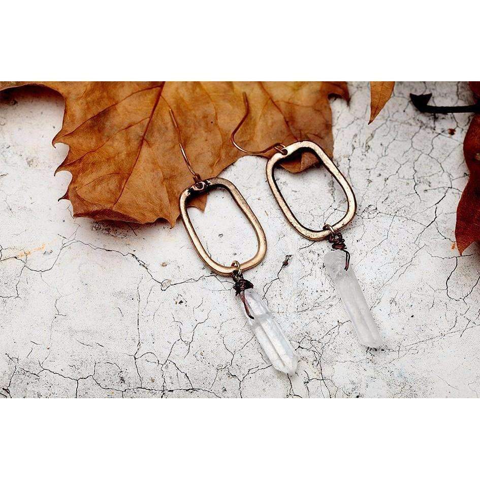 Antique Quartz Drop Earrings - Salim Fashion